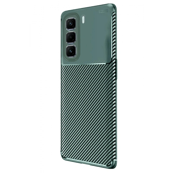 Mey İthalat®  İnfinix Hot 50 Pro Plus 4G Auto Focus Karbon Kapak - Koyu Yeşil