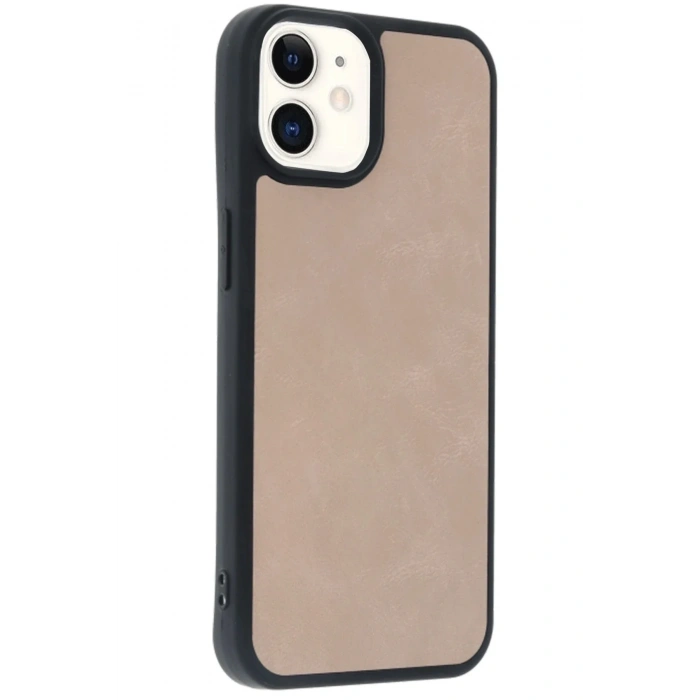 Mey İthalat®  iPhone 11 Kılıf Aras Deri Kapak - Pudra