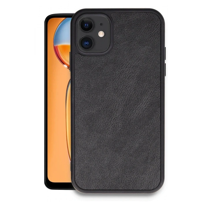 Mey İthalat®   iPhone 11 Kılıf Aras Deri Kapak - Siyah