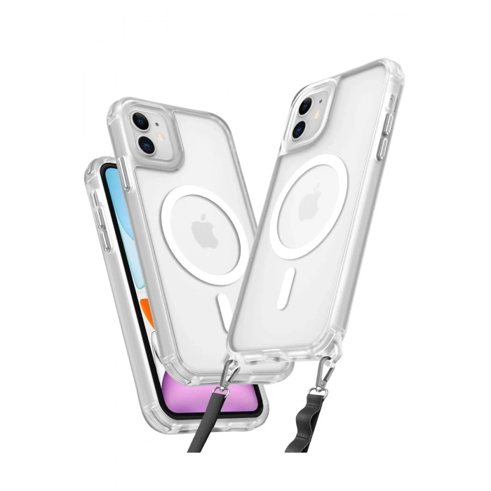 Mey İthalat®  iPhone 11 Kılıf Enka Magsafe Silikon Kılıf - Şeffaf