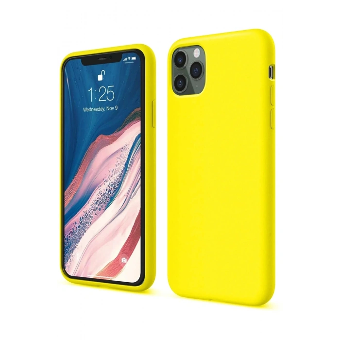 Mey İthalat®  iPhone 11 Pro Kılıf First Silikon - Sarı