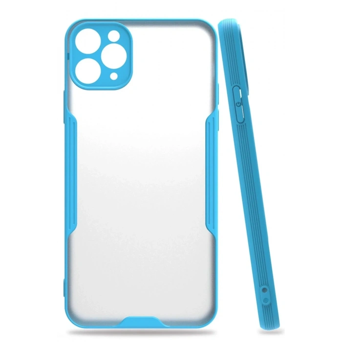 Mey İthalat®  iPhone 11 Pro Kılıf Platin Silikon - Mavi