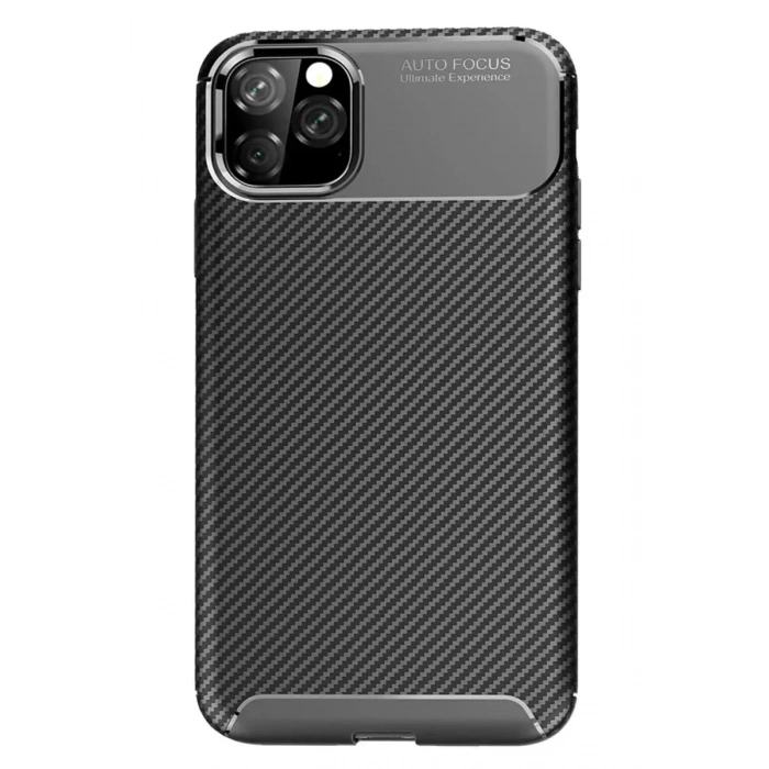 Mey İthalat®   iPhone 11 Pro Max Kılıf Auto Focus Karbon Kapak - Siyah