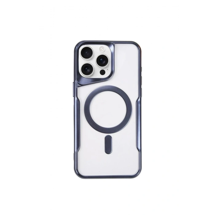 Mey İthalat®  iPhone 11 Pro Max Kılıf Boyi Magsafe Silikon Kapak - Lacivert