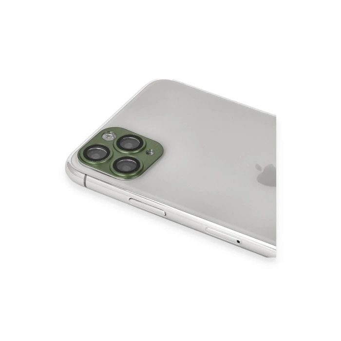 Mey İthalat®  iPhone 11 Pro Max Pers Alüminyum Kamera Lens - Yeşil