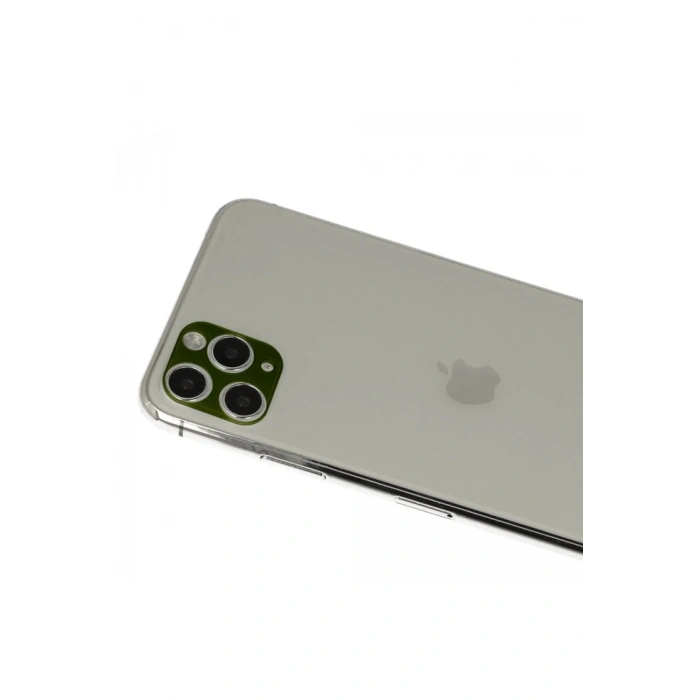 Mey İthalat®  iPhone 11 Pro Max Rainbow Kamera Lens Koruma Cam - Yeşil