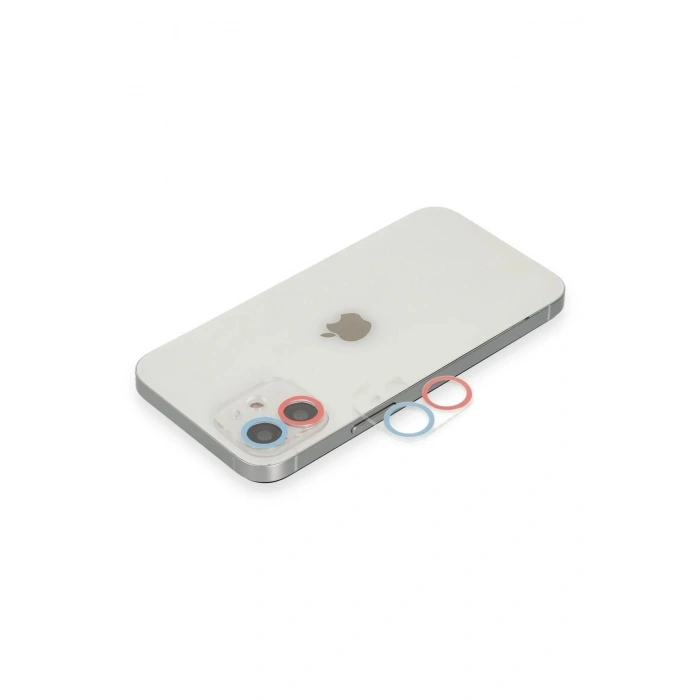 Mey İthalat®  iPhone 11 Renkli Kamera Lens Koruma Cam - Pembe-Mavi