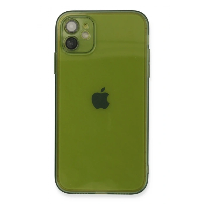 Mey İthalat®  iPhone 12 Kılıf Fly Lens Silikon - Yeşil