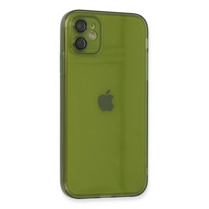 Mey İthalat®  iPhone 12 Kılıf Fly Lens Silikon - Yeşil