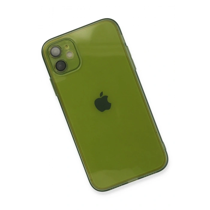 Mey İthalat®  iPhone 12 Kılıf Fly Lens Silikon - Yeşil
