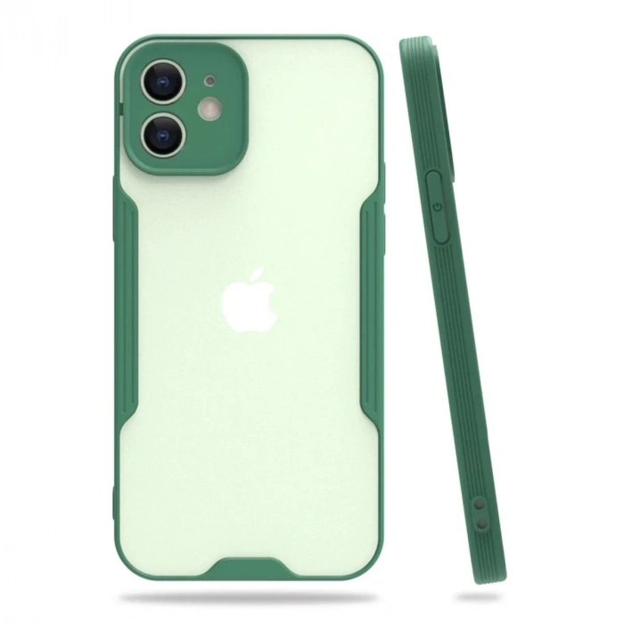 Mey İthalat®  iPhone 12 Kılıf Platin Silikon - Yeşil