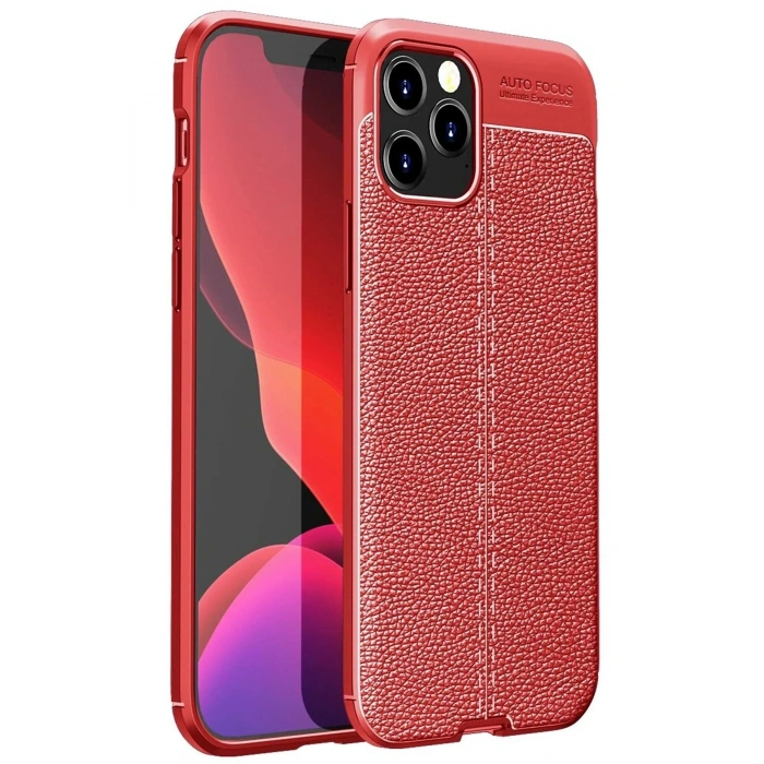 Mey İthalat®  iPhone 12 Pro Kılıf Auto Focus Kapak - Kırmızı