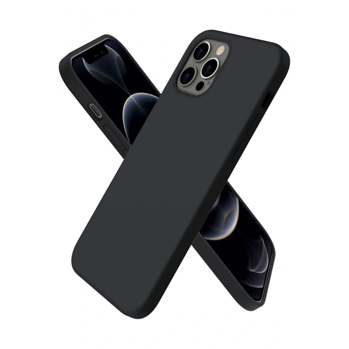 Mey İthalat®  iPhone 12 Pro Kılıf First Silikon - Siyah