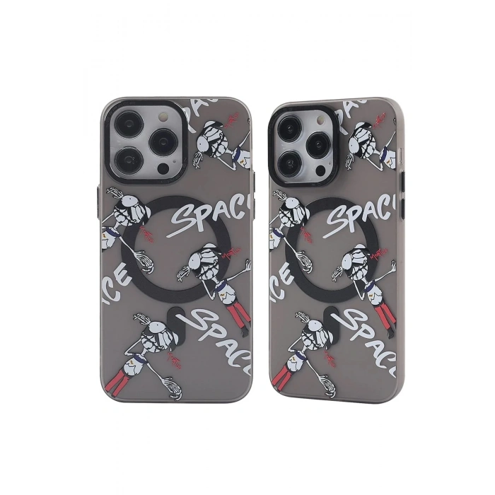 Mey İthalat®  iPhone 12 Pro Max Kılıf Apollo Magneticsafe Desenli Kapak - Apollo Siyah - 3