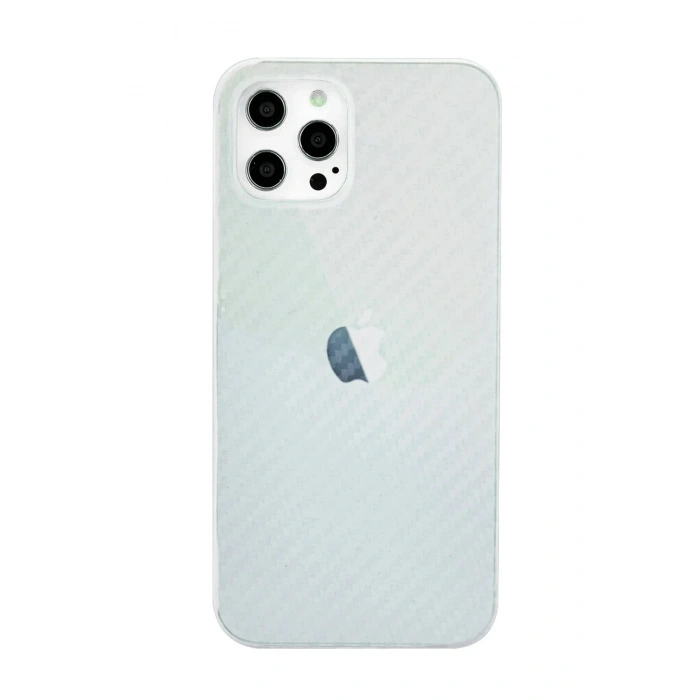 Mey İthalat®  iPhone 12 Pro Max Kılıf Karbon PP Silikon - Şeffaf