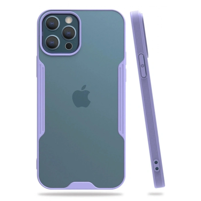 Mey İthalat®  iPhone 12 Pro Max Kılıf Platin Silikon - Lila