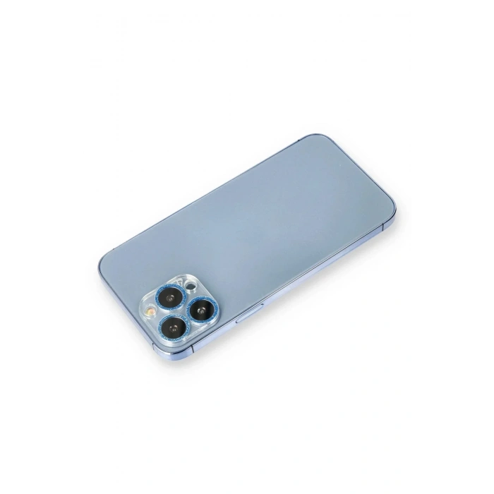 Mey İthalat®  iPhone 12 Pro Max Shine Kamera Lens Koruma Cam - Mavi