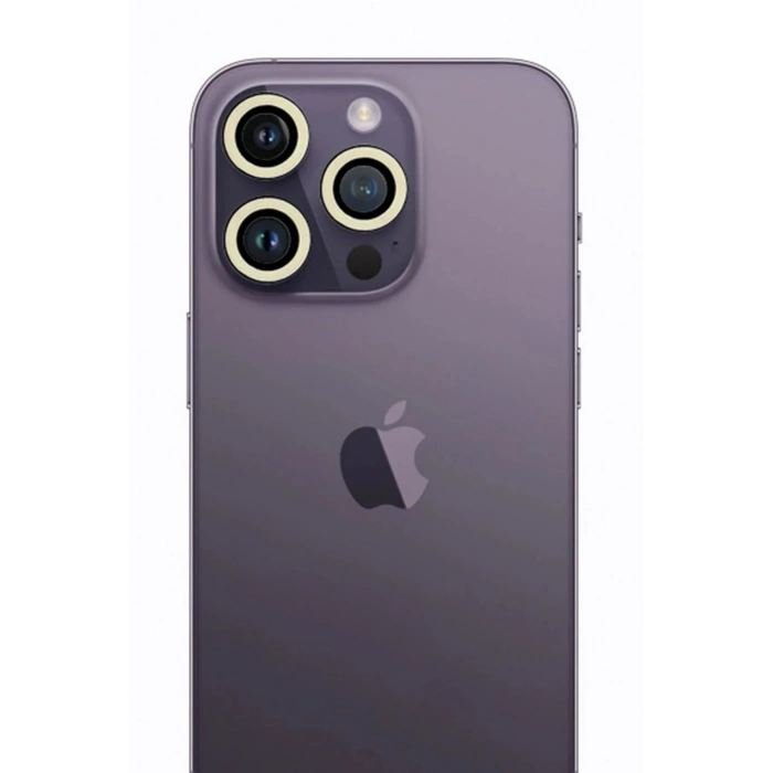 Mey İthalat®  iPhone 12 Pro Neon Fosforlu Kamera Lens - Beyaz