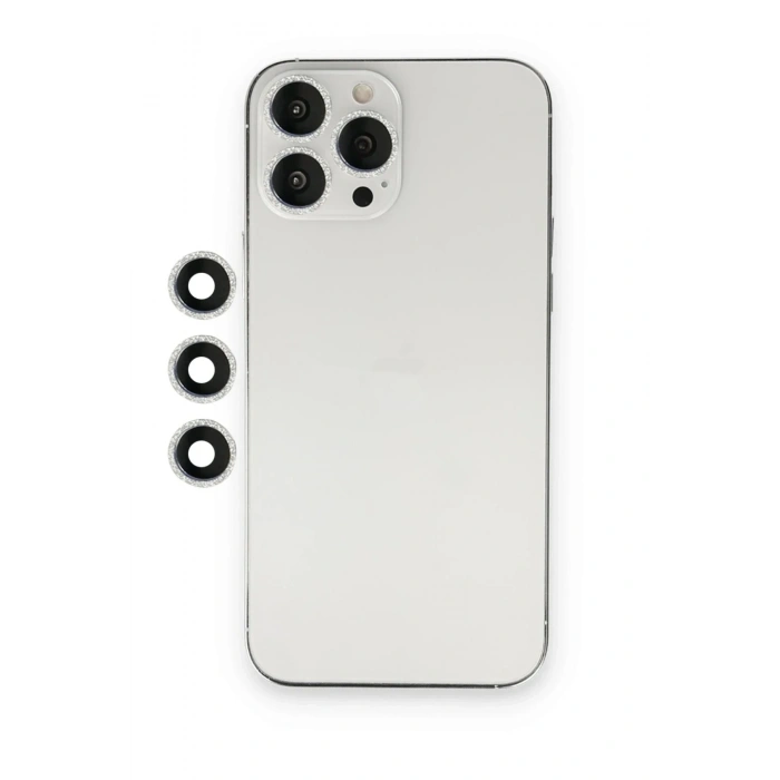 Mey İthalat®  iPhone 12 Pro Shine Kamera Lens - Gümüş