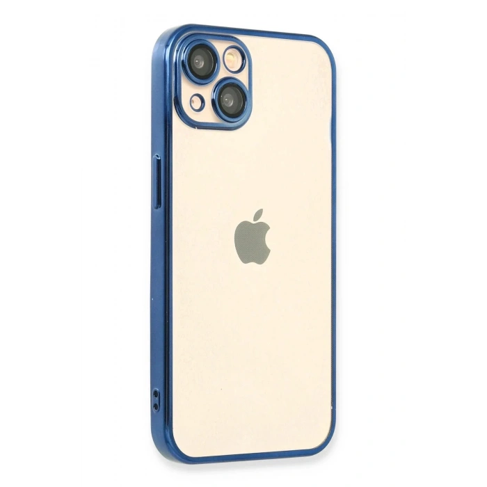 Mey İthalat®  iPhone 13 Kılıf  Lensli Silikon - Açık Mavi