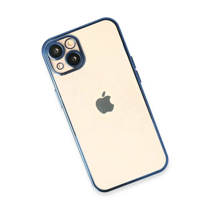 Mey İthalat®  iPhone 13 Kılıf  Lensli Silikon - Açık Mavi