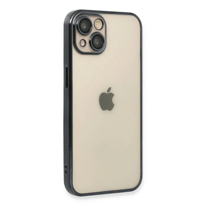 Mey İthalat®  iPhone 13 Kılıf  Lensli Silikon - Siyah