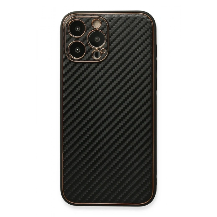 Mey İthalat®  iPhone 13 Pro Kılıf Coco Karbon Silikon - Siyah