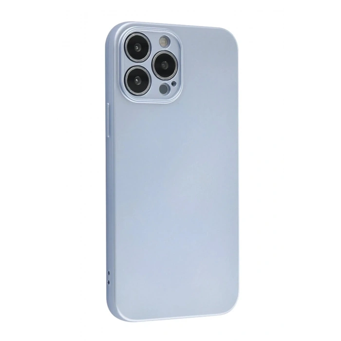 Mey İthalat®  iPhone 13 Pro Kılıf Nano içi Kadife Silikon - Sky Blue