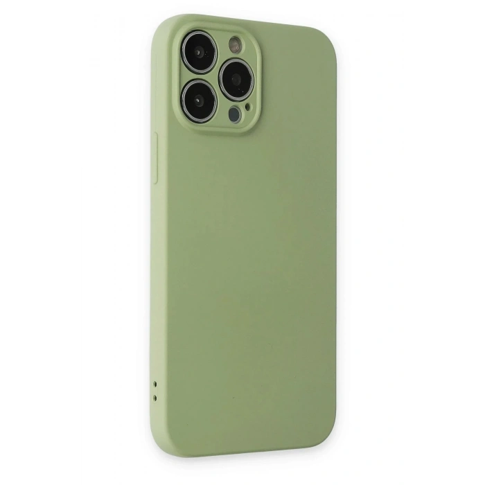 Mey İthalat®  iPhone 13 Pro Kılıf Nano içi Kadife Silikon - Yeşil