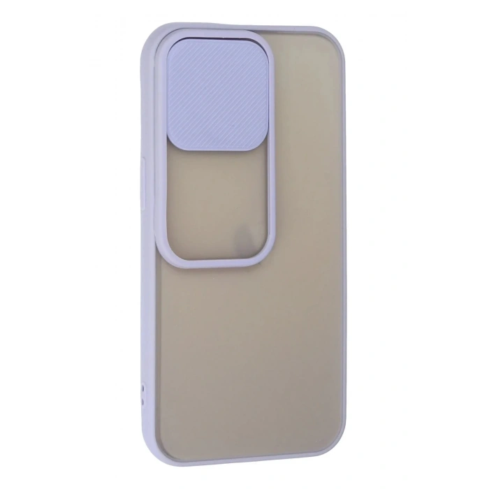 Mey İthalat®  iPhone 13 Pro Kılıf Palm Buzlu Kamera Sürgülü Silikon - Lila