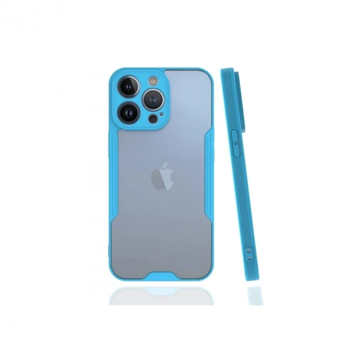 Mey İthalat®  iPhone 13 Pro Kılıf Platin Silikon - Mavi