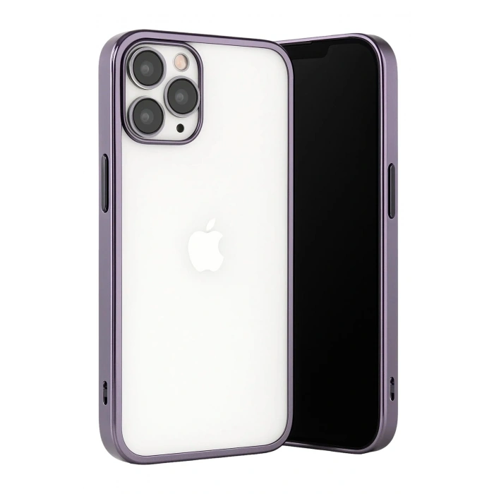 Mey İthalat®  iPhone 13 Pro Max Kılıf  Lensli Silikon - Mor