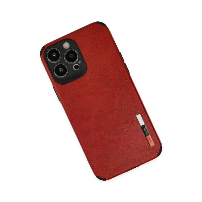 Mey İthalat®  iPhone 13 Pro Max Kılıf Loop Deri Silikon - Kırmızı