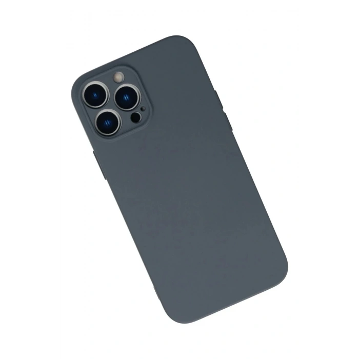 Mey İthalat®  iPhone 13 Pro Max Kılıf Nano içi Kadife Silikon - Gri