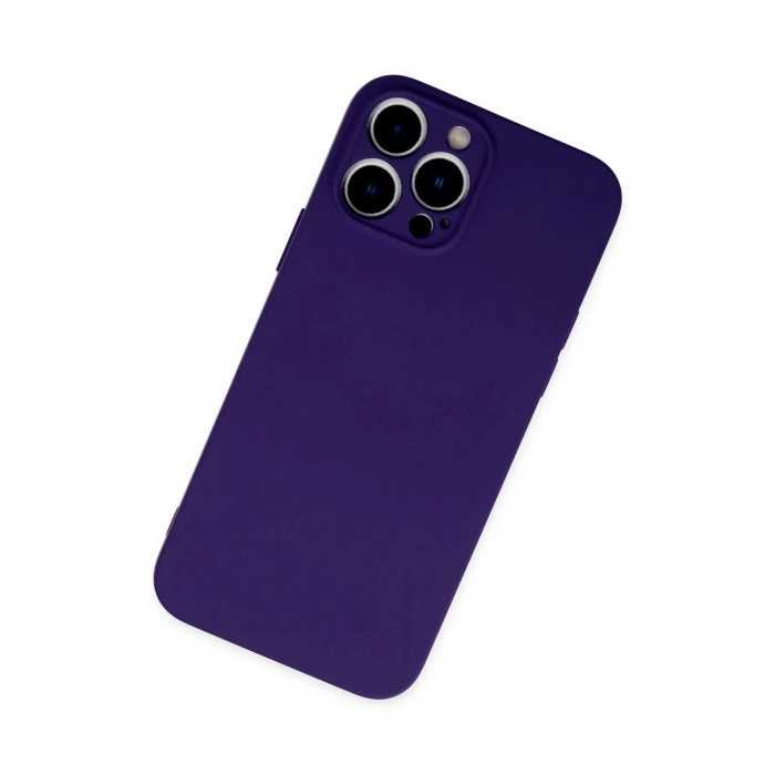 Mey İthalat®  iPhone 13 Pro Max Kılıf Nano içi Kadife Silikon - Mor