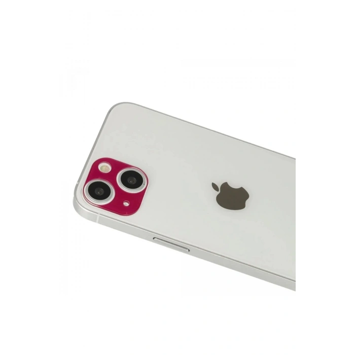 Mey İthalat®  iPhone 13 Rainbow Kamera Lens Koruma Cam - Koyu Kırmızı