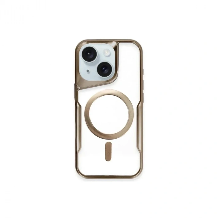 Mey İthalat®  iPhone 14 Kılıf Boyi Magsafe Silikon Kapak - Kahverengi