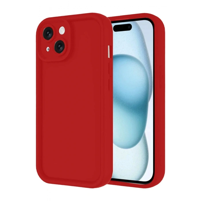 Mey İthalat®  iPhone 14 Kılıf Viera Silikon - Kırmızı