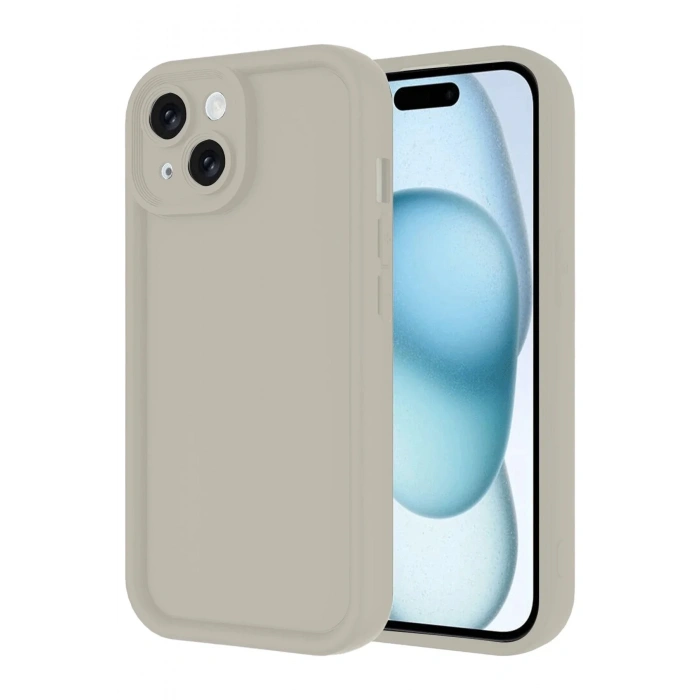Mey İthalat®  iPhone 14 Kılıf Viera Silikon - Krem