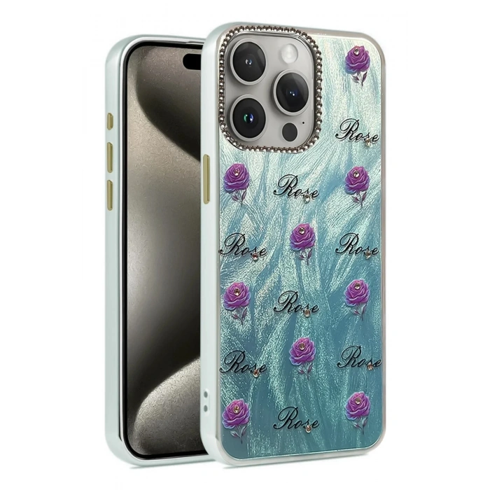 Mey İthalat®  iPhone 14 Pro Kılıf Blade Aynalı Desenli Kapak - Desen 9