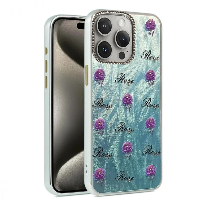 Mey İthalat®  iPhone 14 Pro Kılıf Blade Aynalı Desenli Kapak - Desen 9