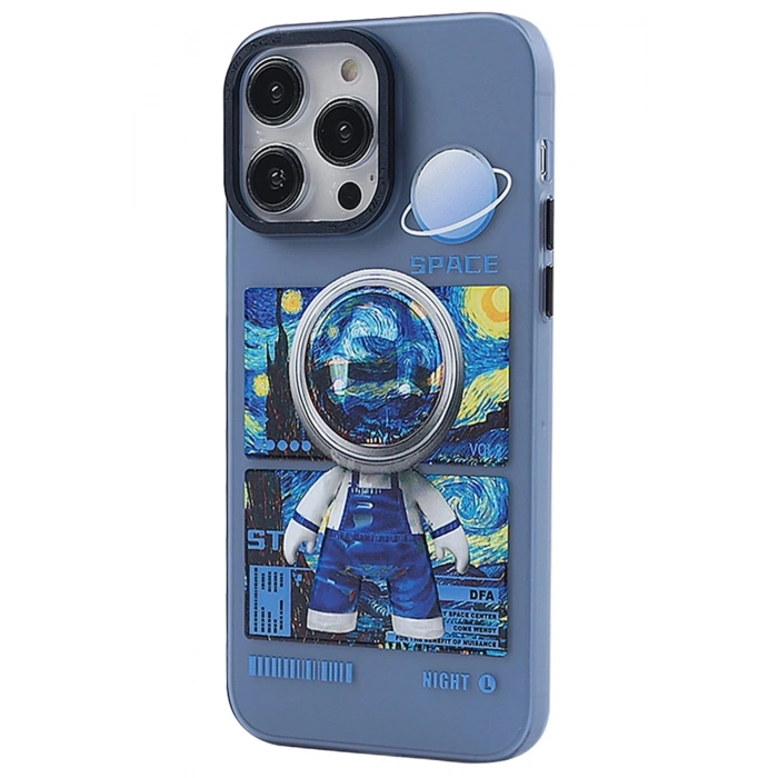 Mey İthalat®  iPhone 14 Pro Kılıf  Desenli Kapak -  Mavi - 1