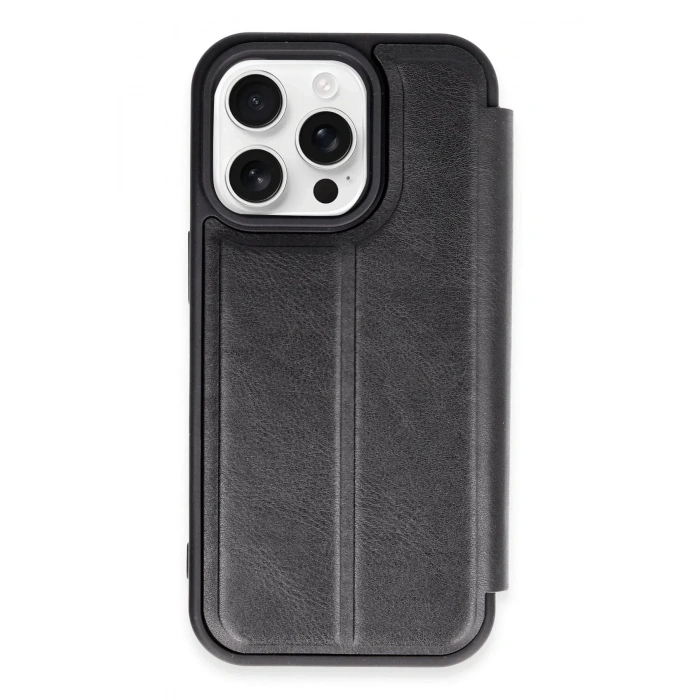 Mey İthalat®  iPhone 14 Pro Kılıf Flip Cover - Siyah
