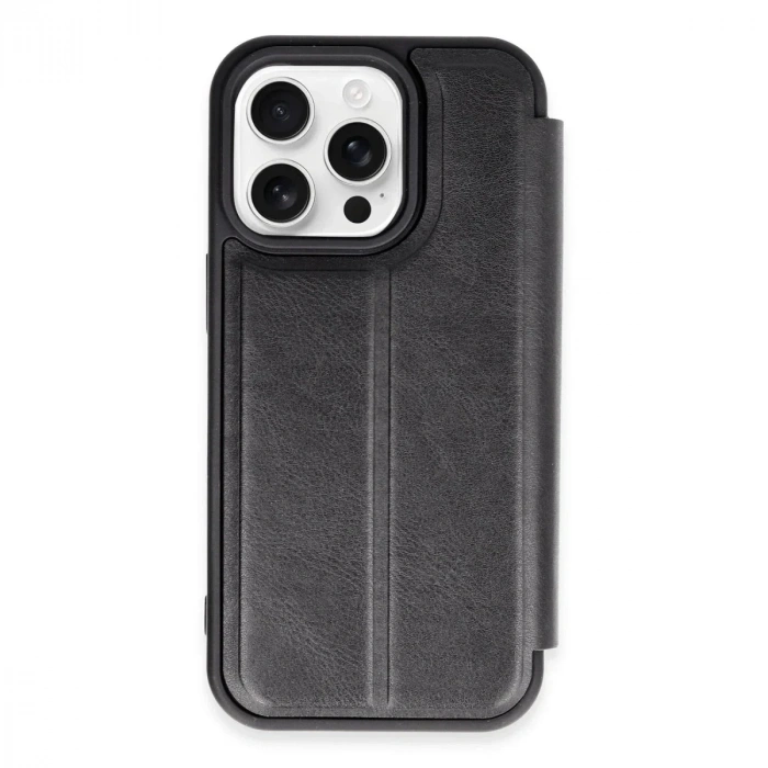 Mey İthalat®  iPhone 14 Pro Kılıf Flip Cover - Siyah