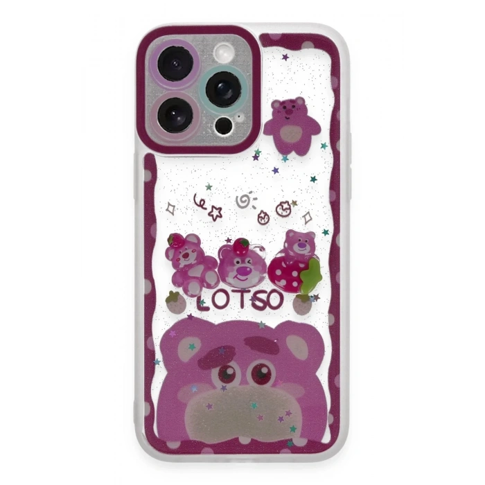 Mey İthalat®  iPhone 14 Pro Kılıf Sweet Desenli Silikon Kapak - Pembe