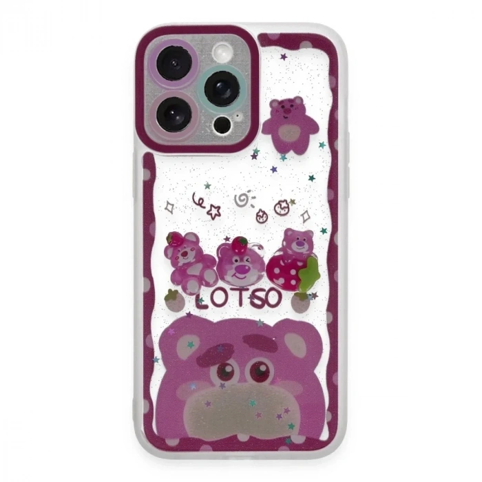 Mey İthalat®  iPhone 14 Pro Kılıf Sweet Desenli Silikon Kapak - Pembe