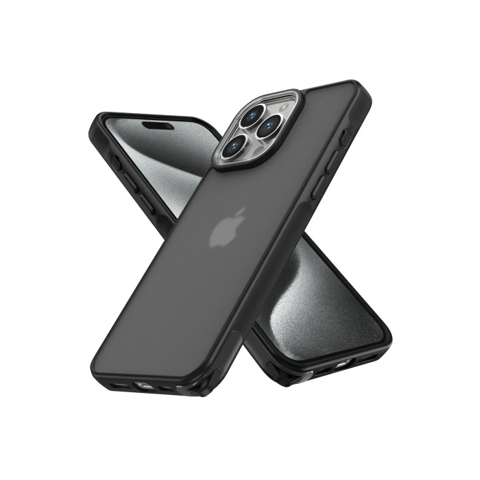 Mey İthalat®  iPhone 14 Pro Max Kılıf Elegant Kapak - Siyah