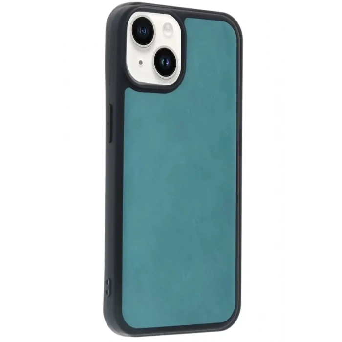 Mey İthalat®   iPhone 15 Kılıf Aras Deri Kapak - Açık Yeşil