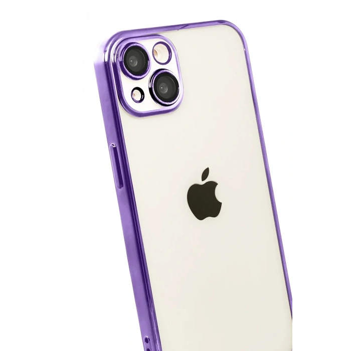 Mey İthalat®   iPhone 15  Lensli Silikon - Mor