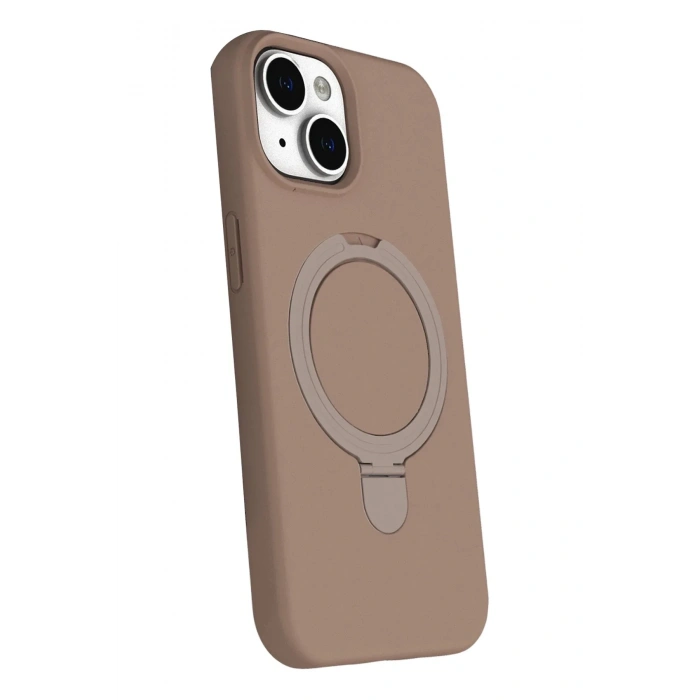 Mey İthalat®   iPhone 15 Plus Regal Magsafe Standlı Kapak - Çöl Titanyum